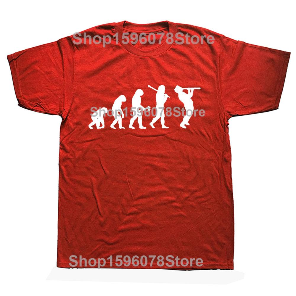 Clarinet Oboe Player Clarinetist Oboist Evolution Print T-Shirt Summer Casual Top Tee Printed T Shirt Fashion