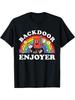 T-shirt Drôle pour Homme - Slogan 'Backdoor Enjoyer' & Lettres Arc-en-ciel,