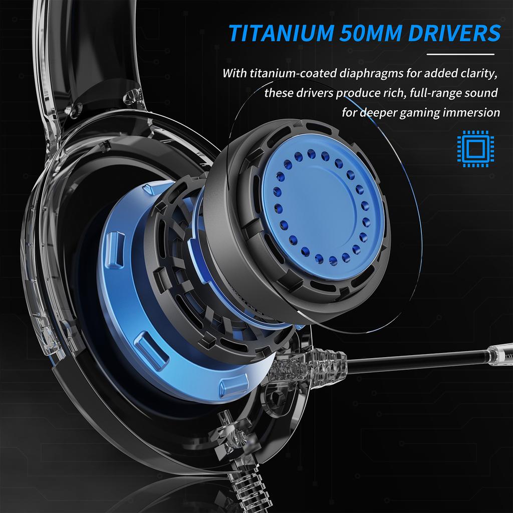 BG02 Gaming Headset with Microphone NoiseCanceling Wired Headphones Surround Sound OverEar
