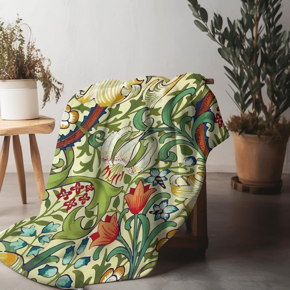 Vibrant Floral Bed Blanket Throw Sofa Cover Decorative Quilted Bedspread for Home Living Room Bedroom