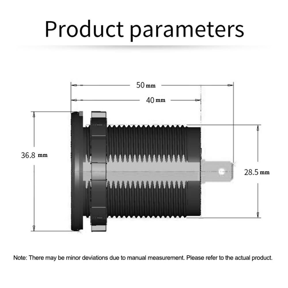 Kebidu Quick Charge QC 3.0 18W USB Car Charger Socket Digital Display Voltmeter Charger Socket with ON-OFF Switch for Auto Motorcycle 12-24V