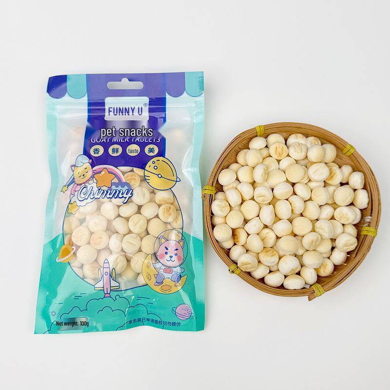 Dog Teething Cleaning Biscuits - Multi-Flavor (Chicken, Beef, Calcium, Milk), Deodorizing Mini Buns, 100g