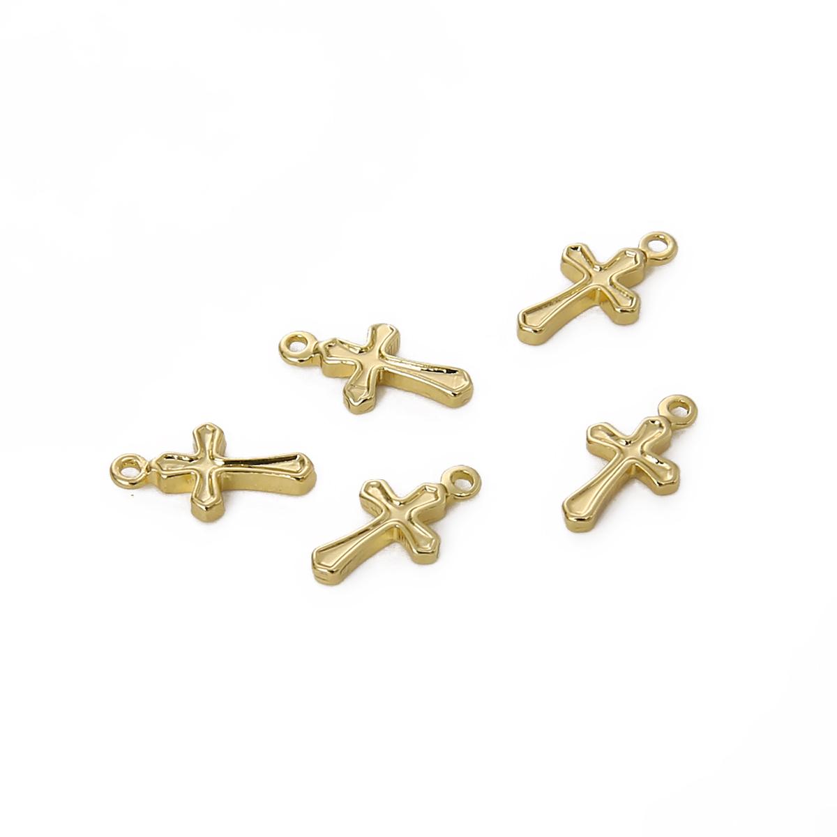 

10 шт медный одинарный подвесной крест для изготовления ювелирных изделий своими руками, аксессуары для рукоделия 6x11mm