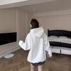 Hong Kong Style Love Printing Loose Large Size Hooded Sweater Female Senior Sense Niche Student Velvet Jacket Ins