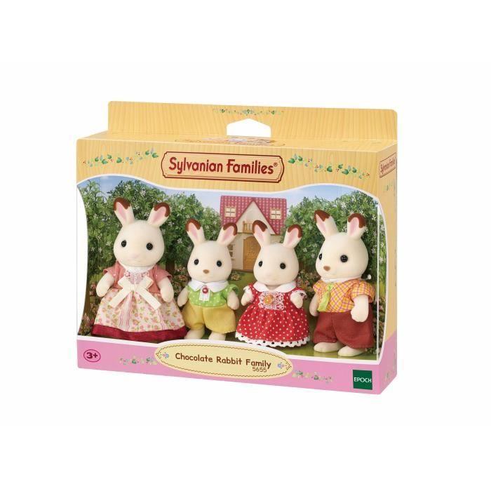 Famille Lapin Chocolat - SYLVANIAN FAMILIES - 5655 - Articulée Et Habillée - A Partir De 3 Ans