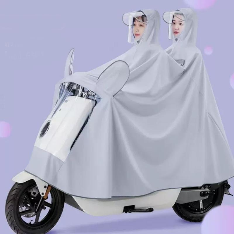 1 Macaron Colored Single/double Thick Full Body Rain Gear Rainproof Motorcycle Raincoat Suitable for Electric Bikes Motorcycles Bicycles