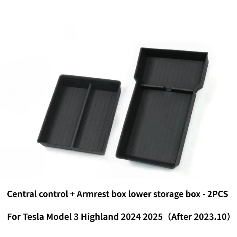 For Tesla Model Y Launch Juniper 2025 Model 3 Highland 2024 Center Console Eyeglasses Storage Box Armrest Box Silicone Pad