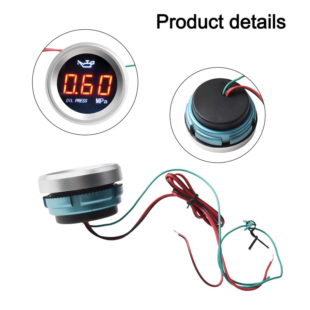 Engine Monitoring Digital Oil Pressure Gauge Compressor Auto Oil Pressure Monitor Compact Size Easy Installation