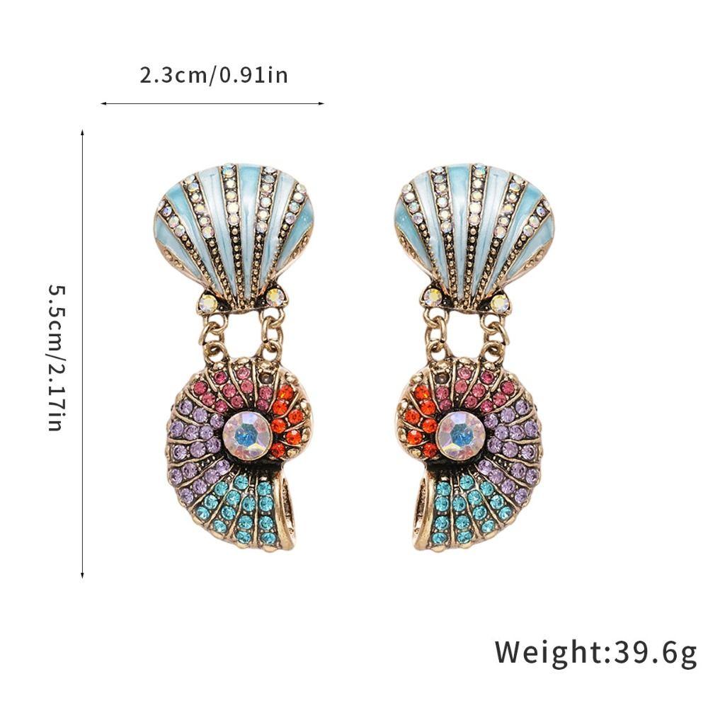 Mediaeval Style Shell Conch Jewelry Colorful Double-layer Necklace Evening Wear