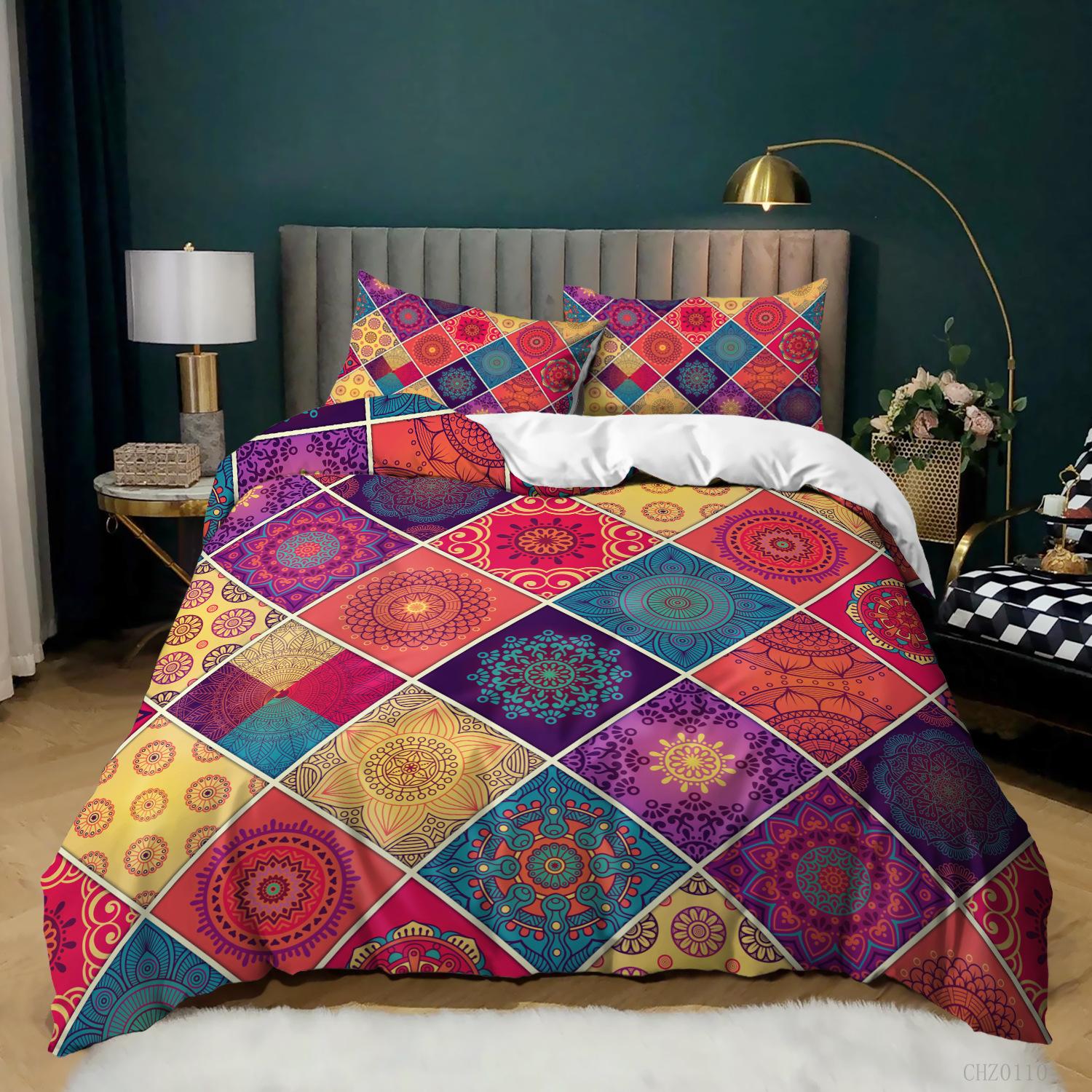 

Three-Piece Quilt Cover Digital Printing Kit Bedding 135 * 200 (two-piece set) 90g