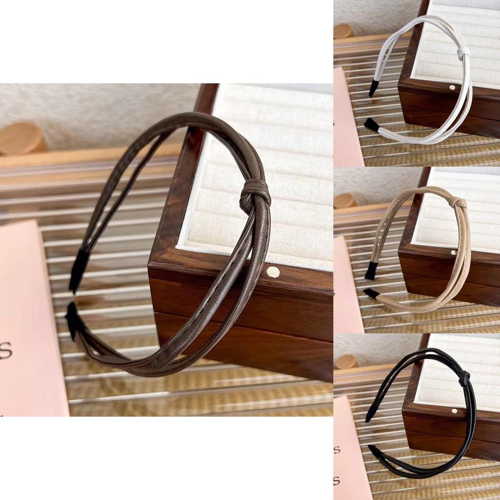 Hochwertiges Leder Gedrehtes Stirnband Elegante Haarnadel Für Modische Pendler