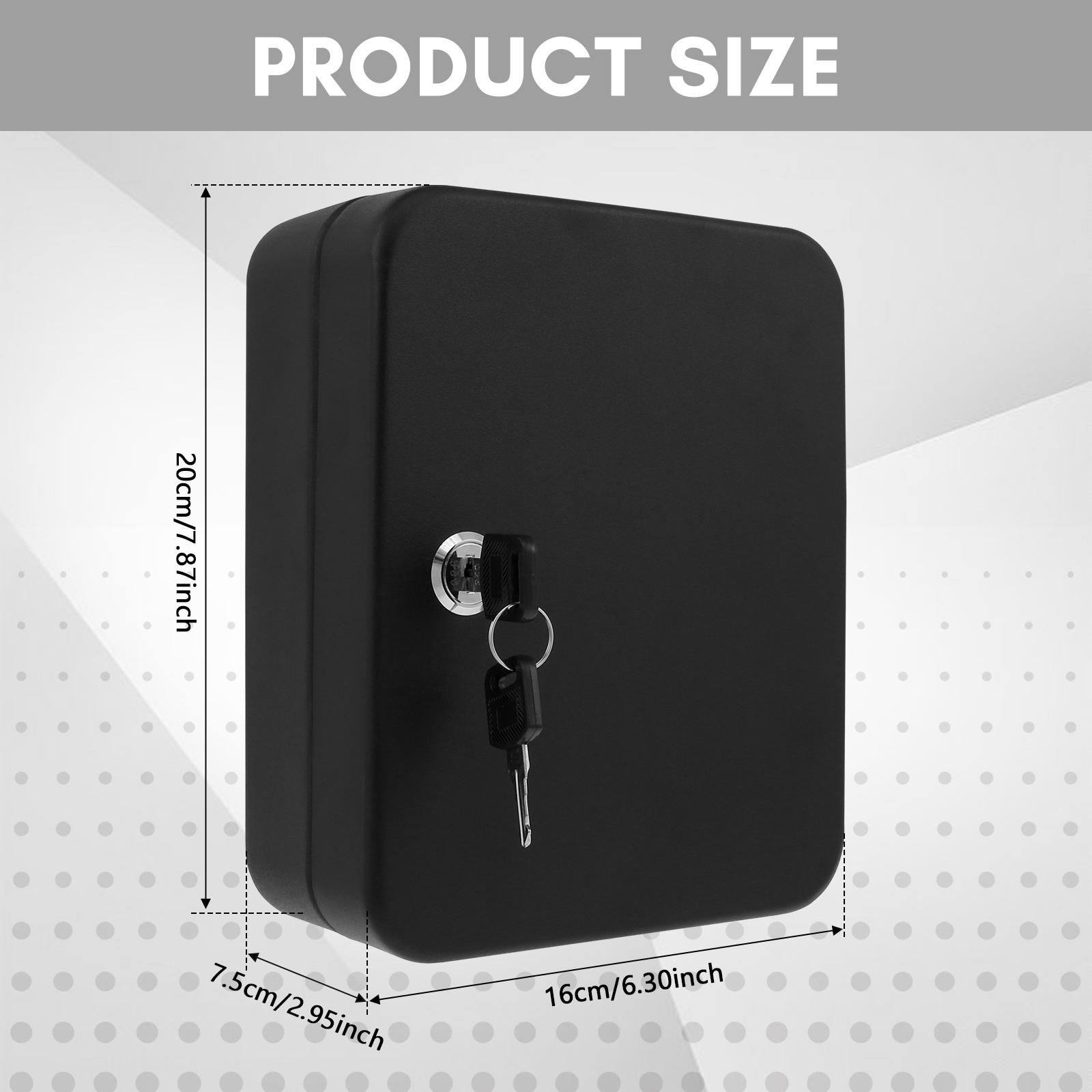 

Ключница с замком Шкаф для ключей 20 крючков Настенный ящик для хранения ключей Органайзер для ключей для автодилера Управляющего недвижимостью Горячий чёрный