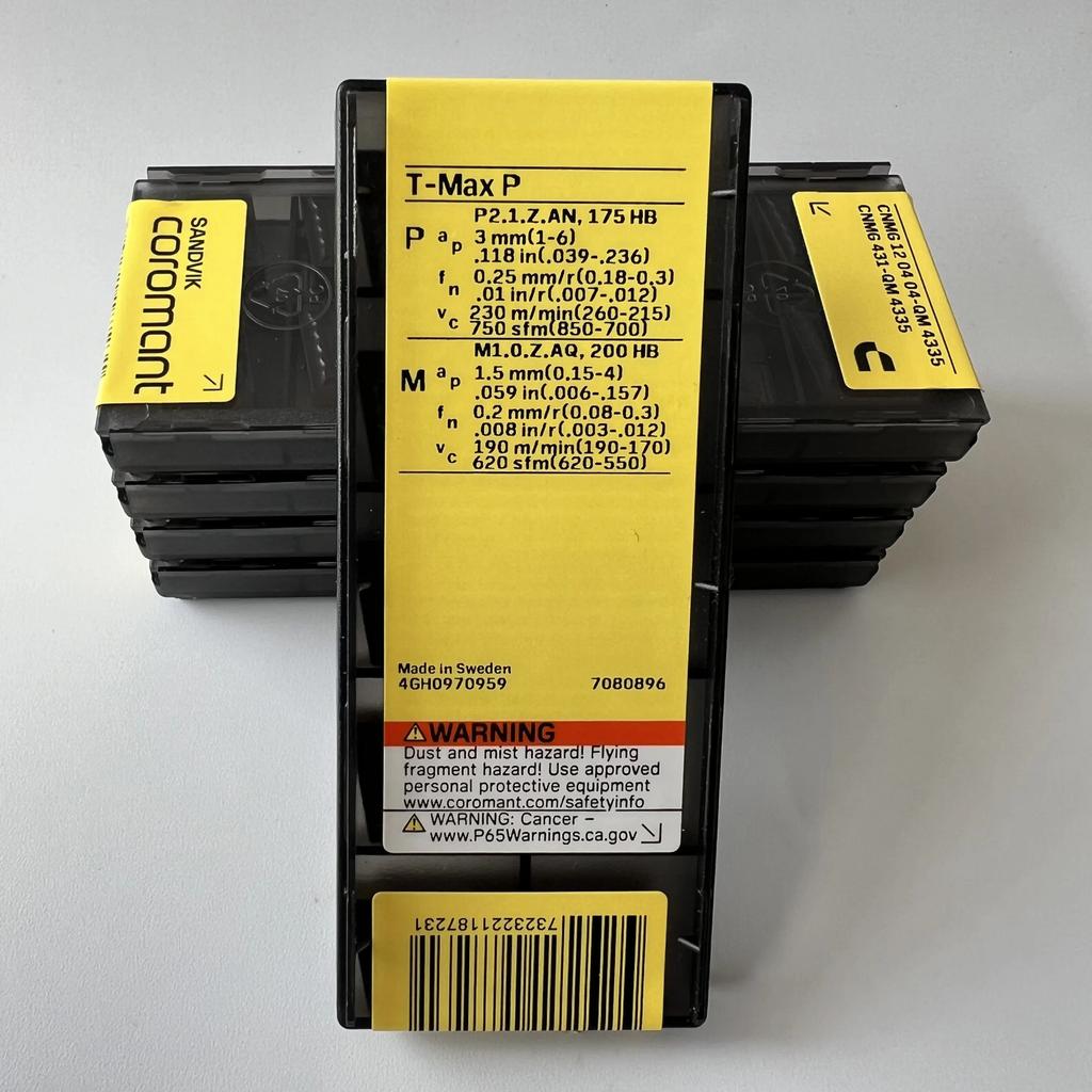 Sandvik / CNMG120404-QM 4335 / Industrial Indexable Carbide Inserts 10 Pcs