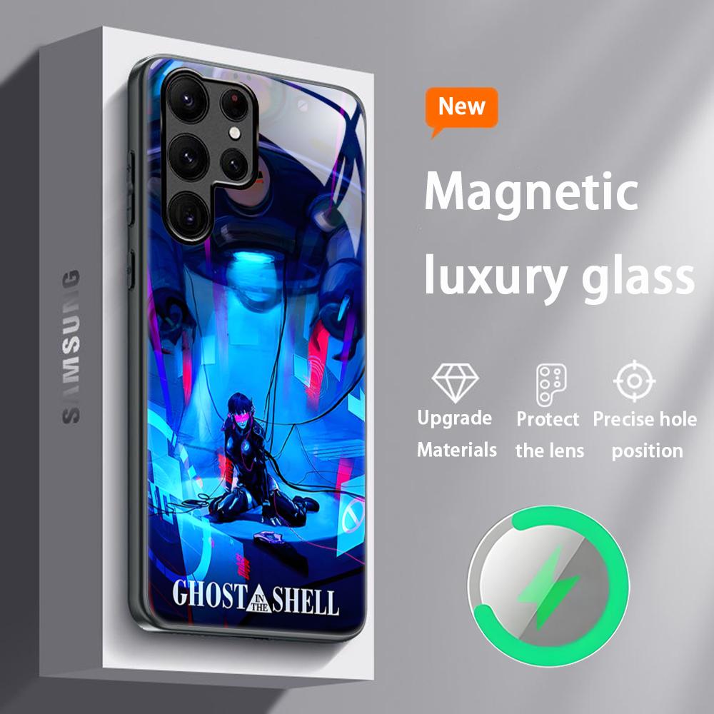 

Movie Ghost In The Shell Hot Phone Case For Samsung S25 S24 S23 S22 S21 S20 Plus Ultra Note20 Glass Magnetic Case Samsung S24 Plus