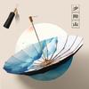 16 bone hand open three-fold antique umbrella solid wood handle parasol vinyl sunscreen sun umbrella