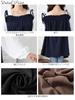 [Gold Japan] Plus Size Women's Tunic, Long Sleeve, Camisole, Voluminous Sleeves, Spring Outfit, Summer, Autumn, Maru-30180, 5L, Navy