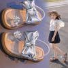 Girls' Bowknot Open-Toe Sandals2026New Summer Rhinestone Heart Princess Sandals for Older Girls and Little Girls