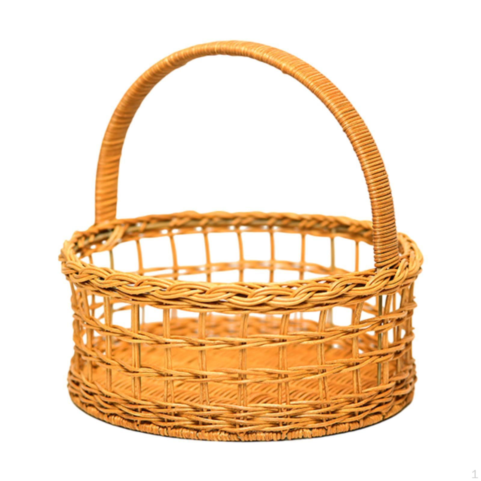 

Ручная плетеная корзина для пикника, декоративный контейнер для хранения, свадебное украшение для M