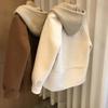 Plus Size Women's Hooded Knitted Two-Piece Style Cardigan - Autumn/Winter Woolen Coat