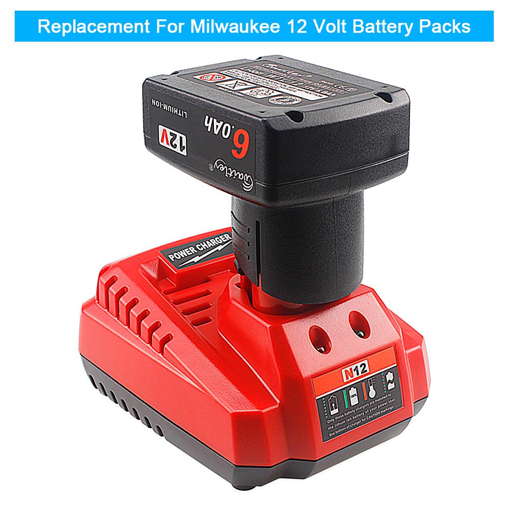 3A Li-Ion Battery Charger 10.8V 12V Lithium Power Replacement Short Circuit Protect For Milwaukee M12 N12 48-59-2401 48-11-2402