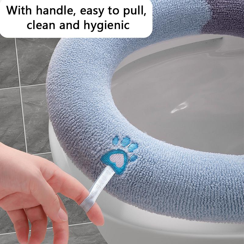 Winter Warm Thicken Toilet Seat Covers Mat Gentle Washable Closestool Universal Toilet Lid Pad Bidet Cushion Bathroom Accessories