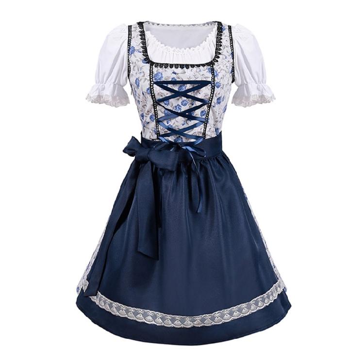 Set Costume Bavarese Tedesco Oktoberfest per Donne Adulte, Vestiti Dirndl Costume da Birra per Halloween e Carnevale del Festival della Birra