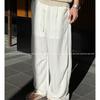 Navy Blue Drape Linen Pants Men's Summer Thin Lazy Loose Wide-leg Pants Old Money Scimitar Casual Pants