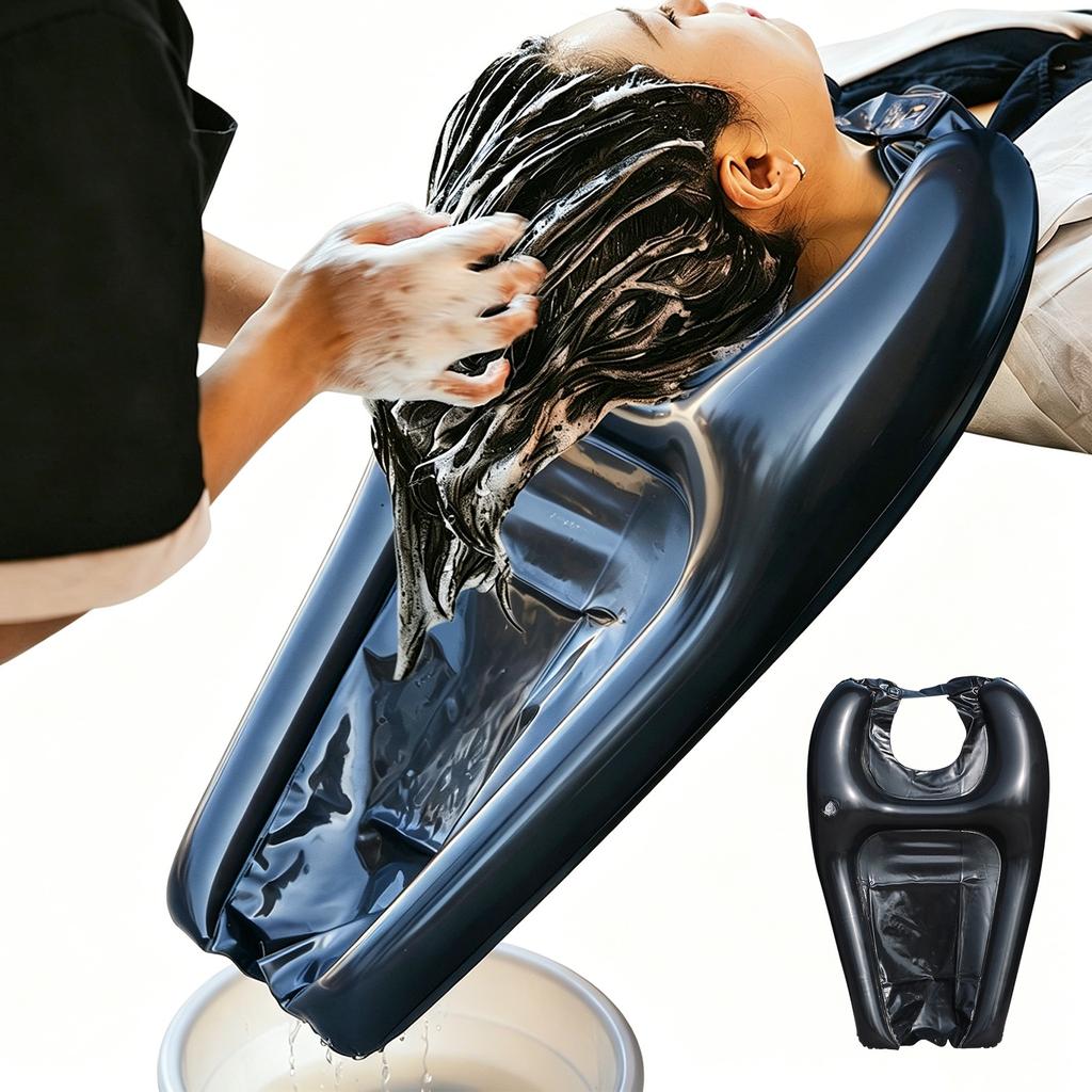 Portable Inflatable Shampoo Basin for Home Use Foldable Bed Hair Washing Tray Thickened PVC Material Suitable for Pregnant Women and Elderly Care