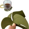 2PCS Cute Monstera Coasters, Soft Silicone Coaster for Drink, Fun Plant Cup Coasters for Desk, Creative 3D Green Turtle Leaf Drink Coaster, Tropical