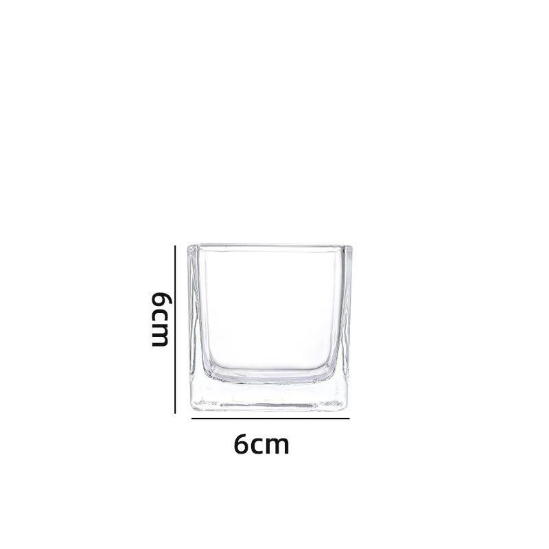 New Transparent Glass Candle Holder: Round Bottom & Square Candlestick