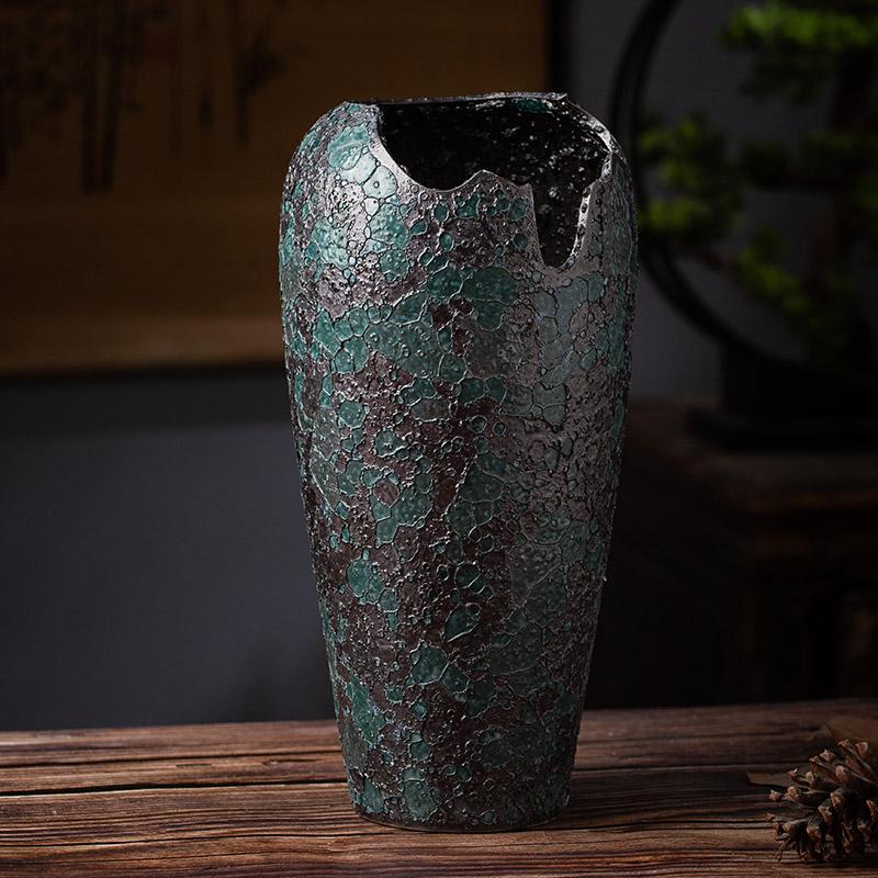 Retro Ceramic Flower Pot with Notch for Home or Balcony - Large Succulent Vase