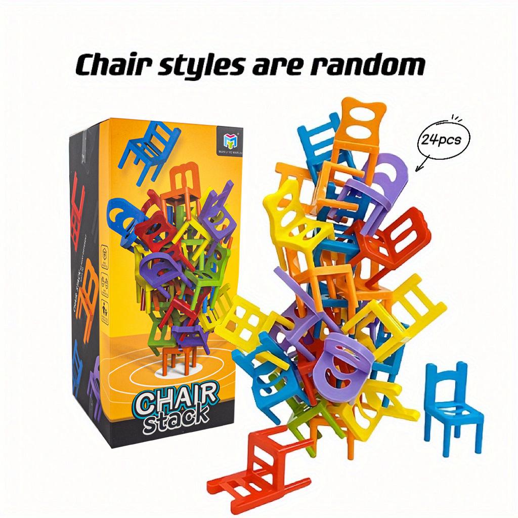 Plus Size Educational Stacking Chair Toy for Kids - Interactive Parent-Child Fun Stool