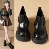 Ladies Platform Shoes Thick Bottom Heightening Women Ankle Boots Female Round Toe Slip on Shoes Street Style Chelsea Botas Mujer