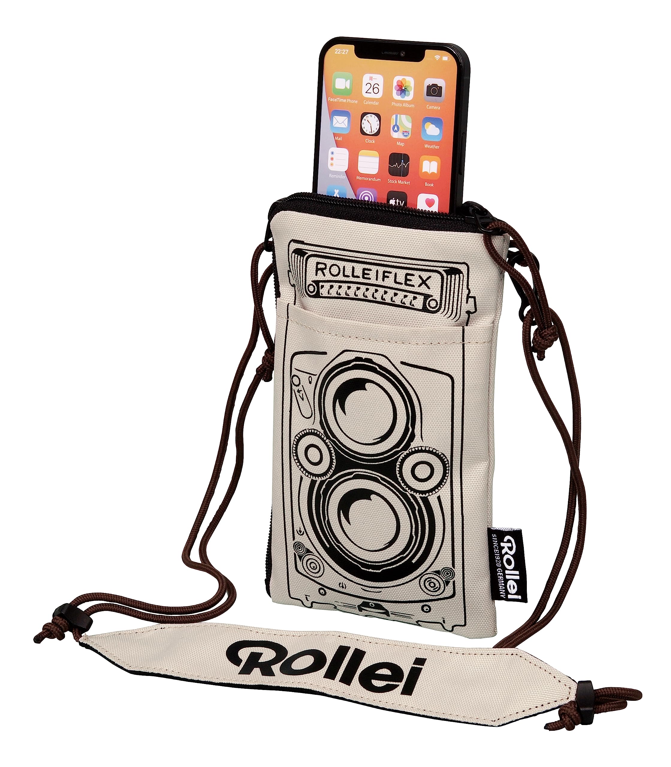 

Официальный Rollei Rollei Реверсивный Смартфон Наплечный Дорожный для Мужчин и Женщин Продукт Мульти-Карман, Бежевый, Сумка, Чехол, Стильный, Унисекс, бежевый