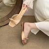 Silver Slope Heel Small Cool Slippers Fairy Shoes New Summer Fashion Outer Wear Low Heel Niche Sandals