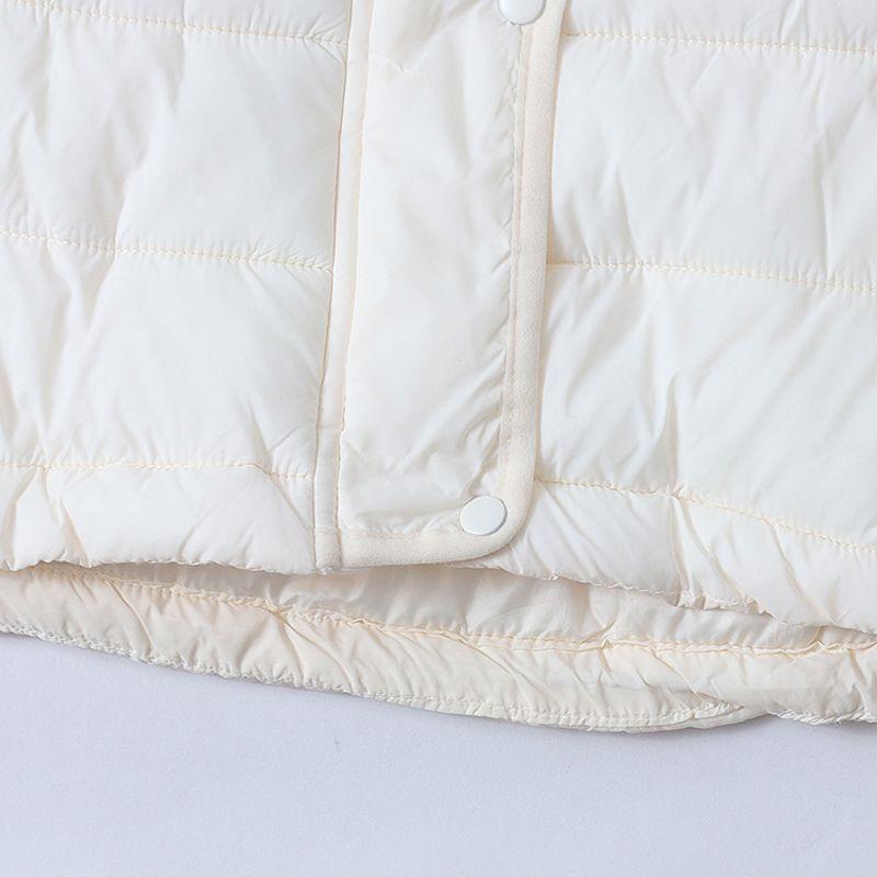 Lightweight Cotton Vest Fall and Winter New Arrival Foreign Trade Women's Clothing Stand Collar Zipper Double Pocket Short Warm Vest 30287