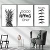 Black And White Fashion Girl Wall Art Pictures Lip Eyebrow Makeup Canvas Painting Beauty Quote Living Room Decor Painting HD3136