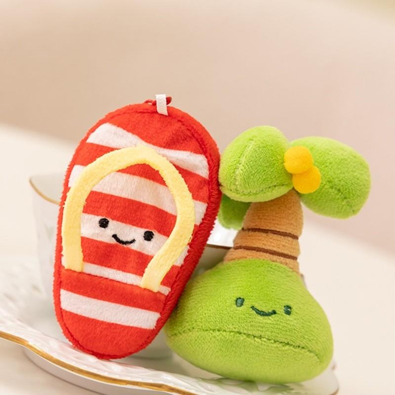 Cute Turtle Slippers Sushi Coconut Palm Tree Plush Toy Pendant Decoration Bag