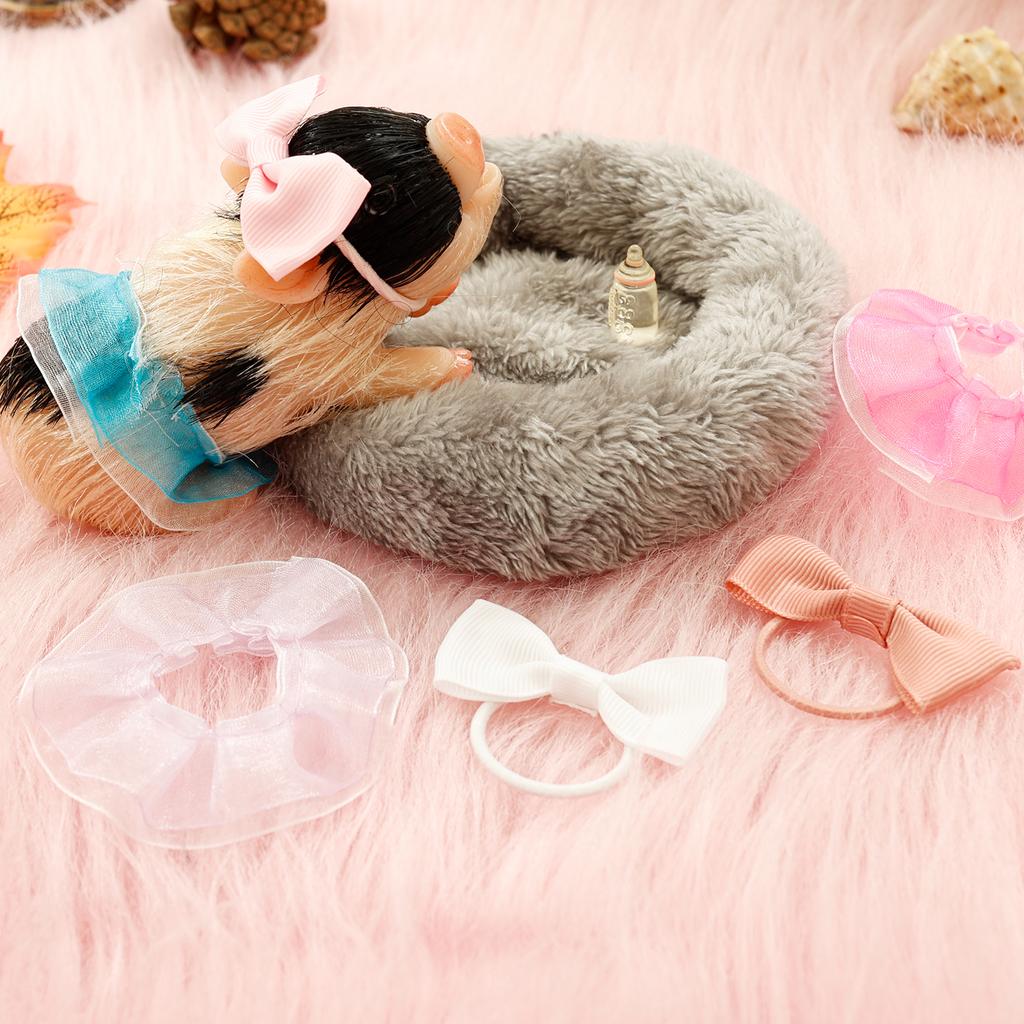 5Inch Silicone Pig Doll Toy Reborn Piglet Mini Doll Stretchy Realistic Soft Cute Piggy with Clothes Accessories for Kids Gift