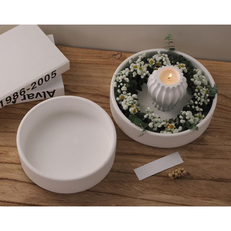 Round Storage Bowl Silicone Molds Candle Tray Molds Plaster Molds Epoxy Resin Molds Castings Molds Flower Pots Molds