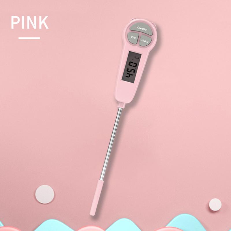 

Термометр для детского питания, термометр для детской бутылочки, термометр для воды в ванной, нержавеющая сталь 304 с ЖК-дисплеем, цифровой термометр розовый