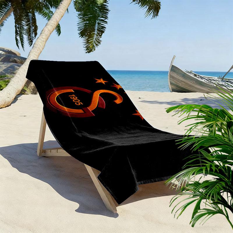 Galatasaray Spor Kulübü Print Strandtuch, Großes Weiches Schnelltrocknendes Handtuch für Strand Camping Schwimmen
