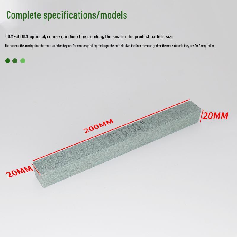 Green Silicon Carbide Oilstone 200*20mm for Metal & Jade Polishing - Square Sharpening Stone Strip