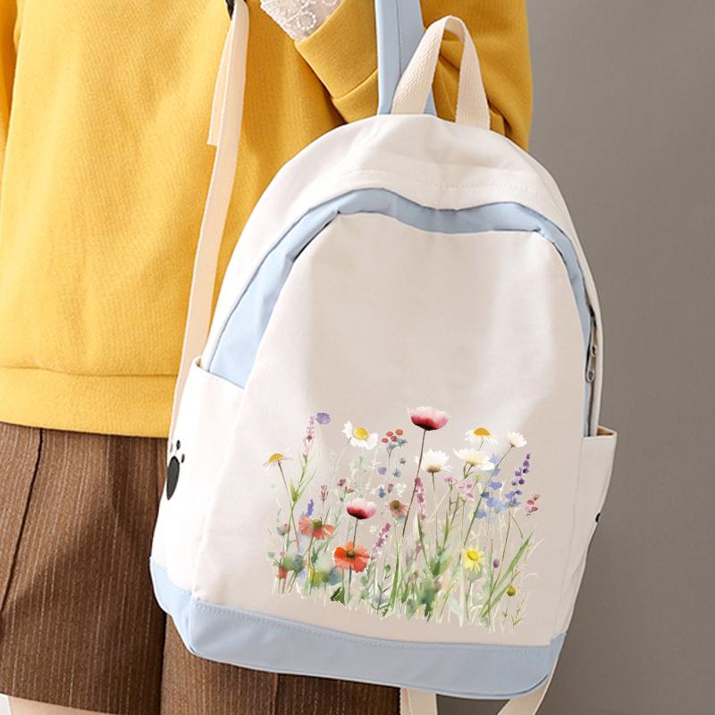 Vivid Flowers Iron On Transfer Stickers Print On T-Shirt Dresses Heat Press Appliqued Diy Cartoon Flowers Patches Beautiful