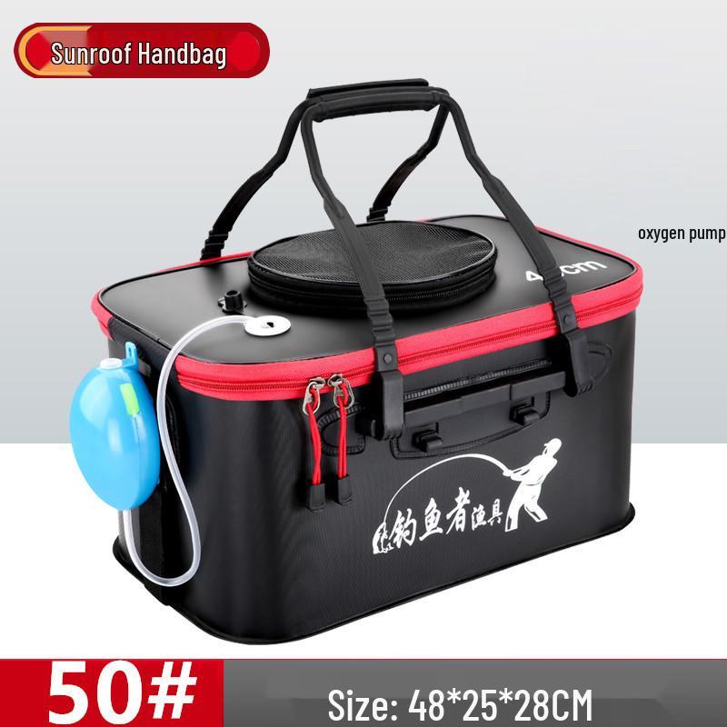 Folding Fish Guard Bucket: One-Piece Fishing Gear Set with Live Fish Storage