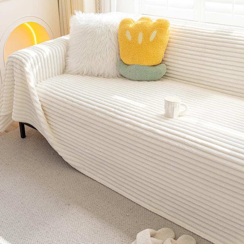 

INS кремовый стиль, осенне-зимний плюшевый чехол для дивана Cat Petting Sense, ткань для гостиной, атмосфера Sense, диванное полотенце, пылезащитный чехол для дивана 180*130cm