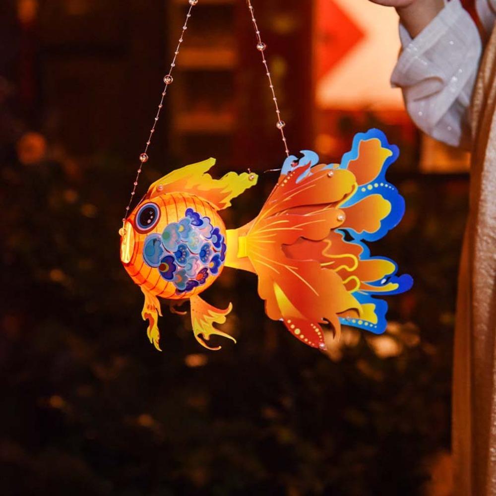 Chinese Style Children's Goldfish Lantern Handheld Koi Fish Handmade Lantern  Kids