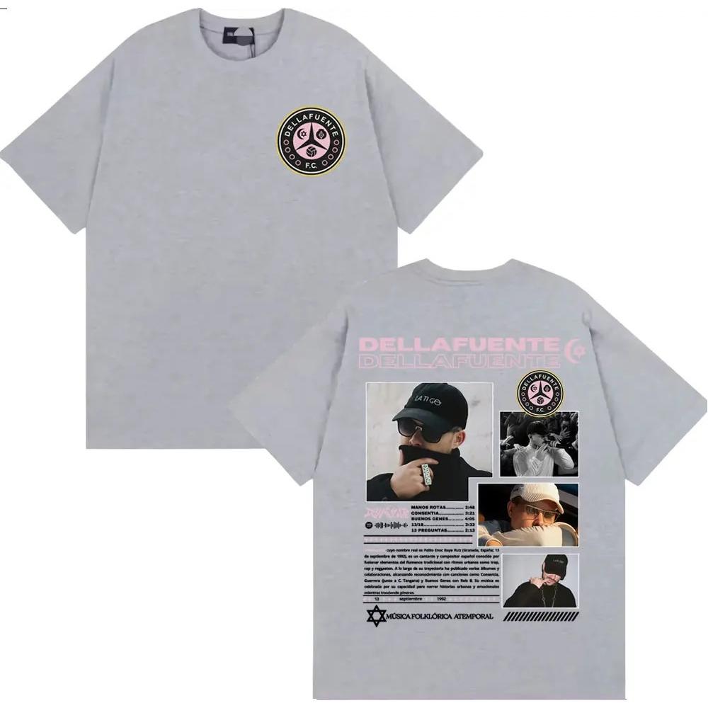 Uomo Donna Moda Streetwear T-shirt Rapper Dellafuente Fc Album 2026 Tour Cover Magliette Cotone Casual Oversize
