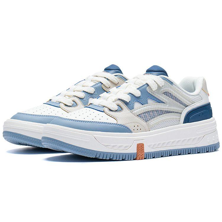 Li Ning Floating Lightweight Low top Skateboard Shoes Men's White Gray Blue AGCS077-3