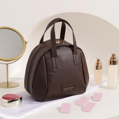 Reise-Kosmetik-Aufbewahrungstasche, tragbare Make-up-Tasche mit mehreren Fächern, wasserdichte Aufbewahrungstasche aus Kunstleder für Toilettenartikel und Kosmetik